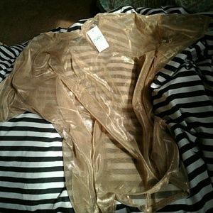 Sheer rose gold lace top